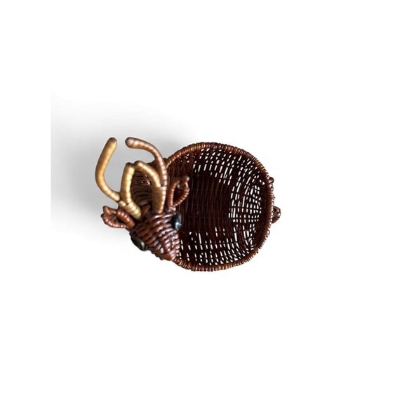 Wicker Deer Basket Bowl Decorative Woven Rattan Animal Figurine Home Decor - Picture 2 of 7